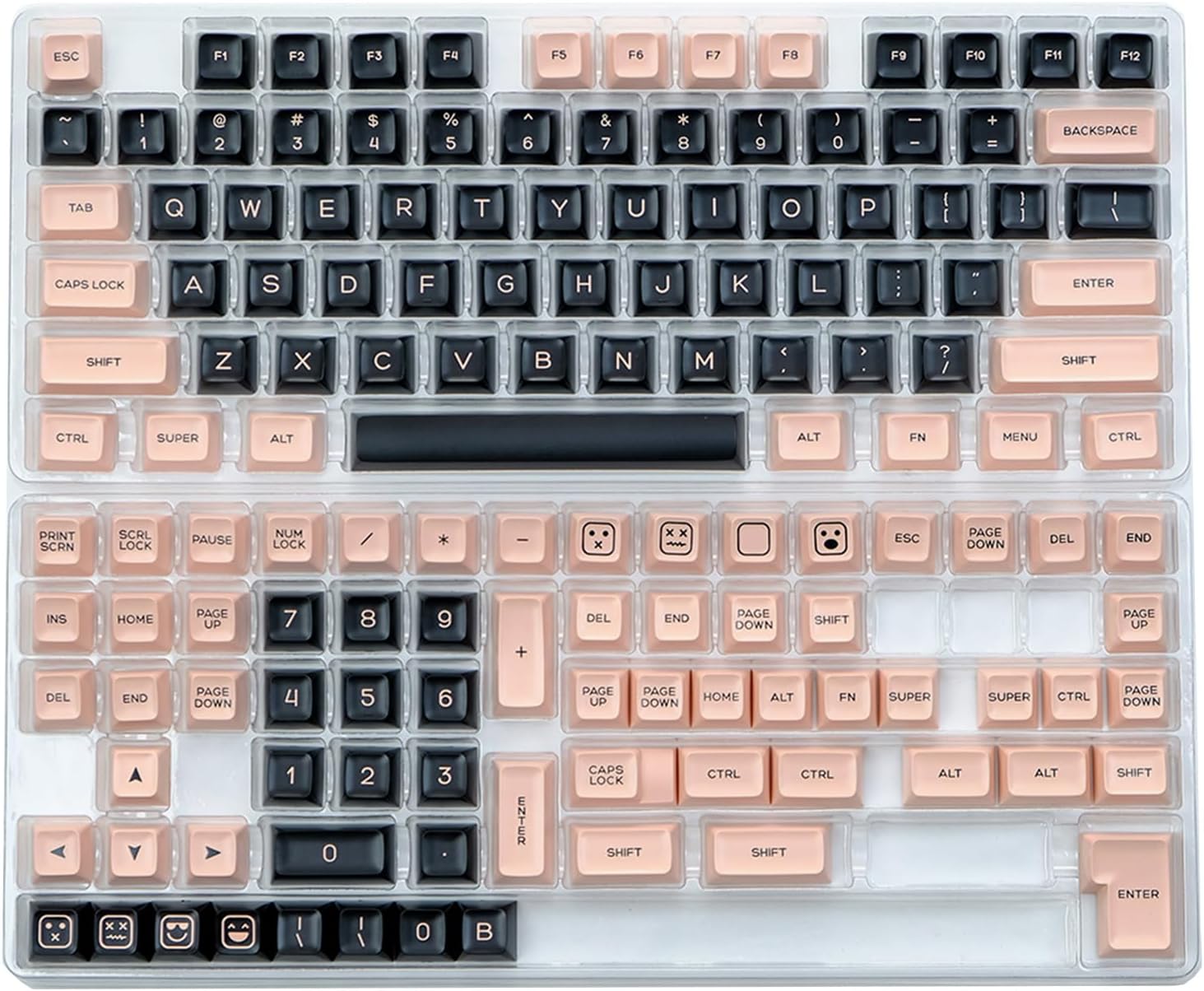 baojielai ダブルショットインジェクション キーキャップ 142キー メカニカルキーボード用キーキャップセット