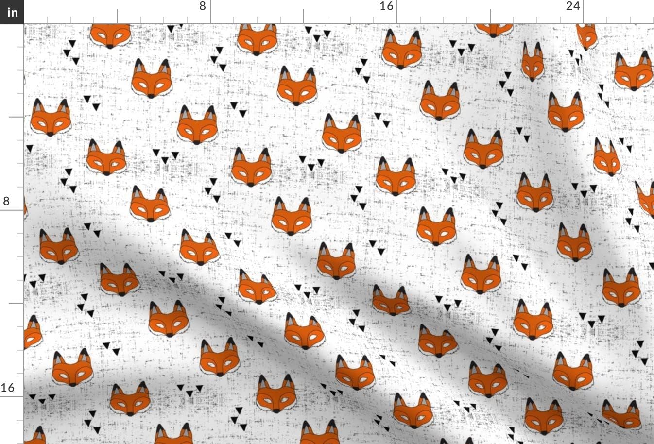 Spoonflower Fabric - Fox White Forest Woodland Distressed Printed on Chiffon Fabric by The Yard - Sewing Fashion Apparel Dresses Home Decor