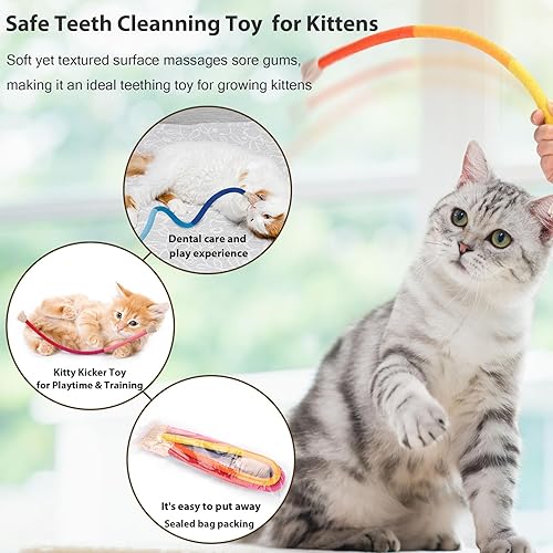 Miniatura 3 de Retro Shaw Juguetes de hierba gatera para masticar, 3 piezas y juguetes de túnel para gatos, paquete de 33 unidades, juguetes para gatos, paquete de