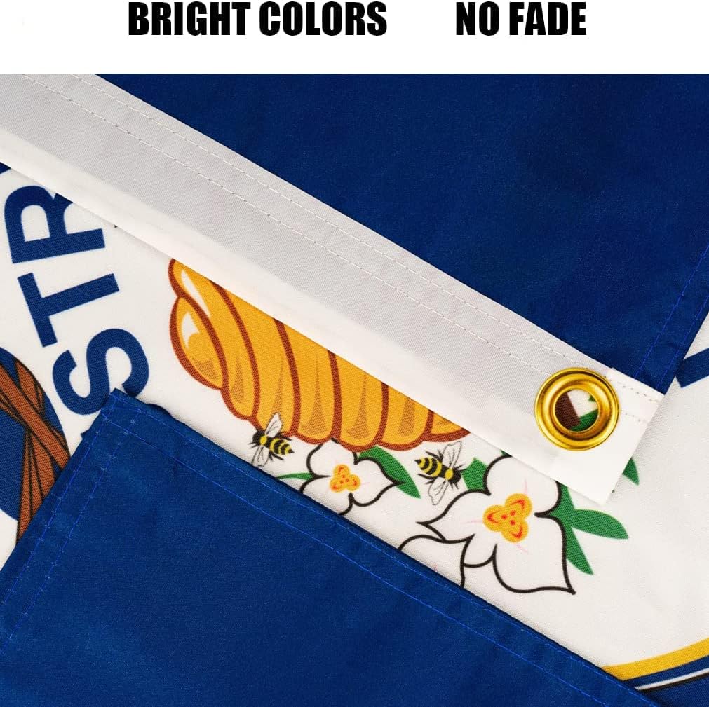 Utah Flag Outdoor 3x5 Ft Double Sided Heavy Duty Polyester Utah State Flag Long Lasting 4 Rows Hemming UT Flags with 2 Brass Grommets