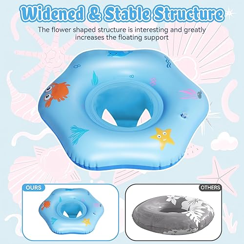 Miniatura 3 de Baby Pool Floats Swimming Ring Baby Floaties for Infants 6-48 Months Toddler Qoosea Baby Swimming Floats with Patch Kit
