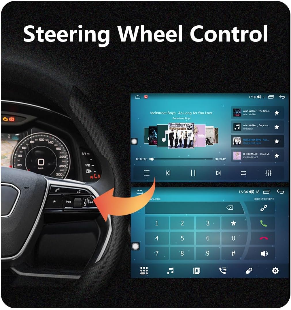 Wireless Apple CarPlay interface on car radio with iPhone