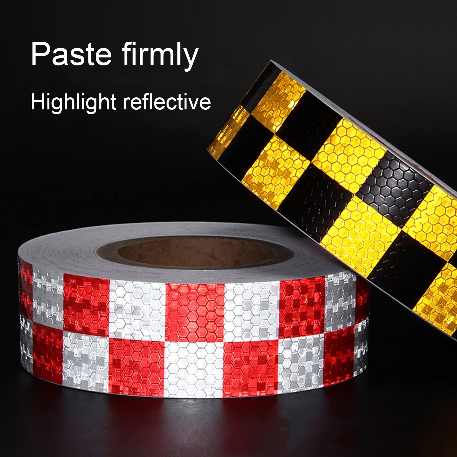 Cinta adhesiva de seguridad para exteriores, Cinta reflectante de visibilidad Cinta de advertencia de seguridad (2 pulgadas × 148 pies) Cinta de seguridad reflectante de alta intensidad for exteriores