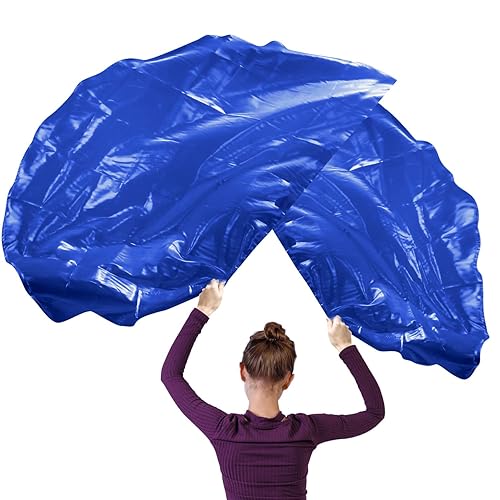 XIHIRCD 2pcs Royal Blue Praise Dance Flags, 55x36 Inch Semicircle