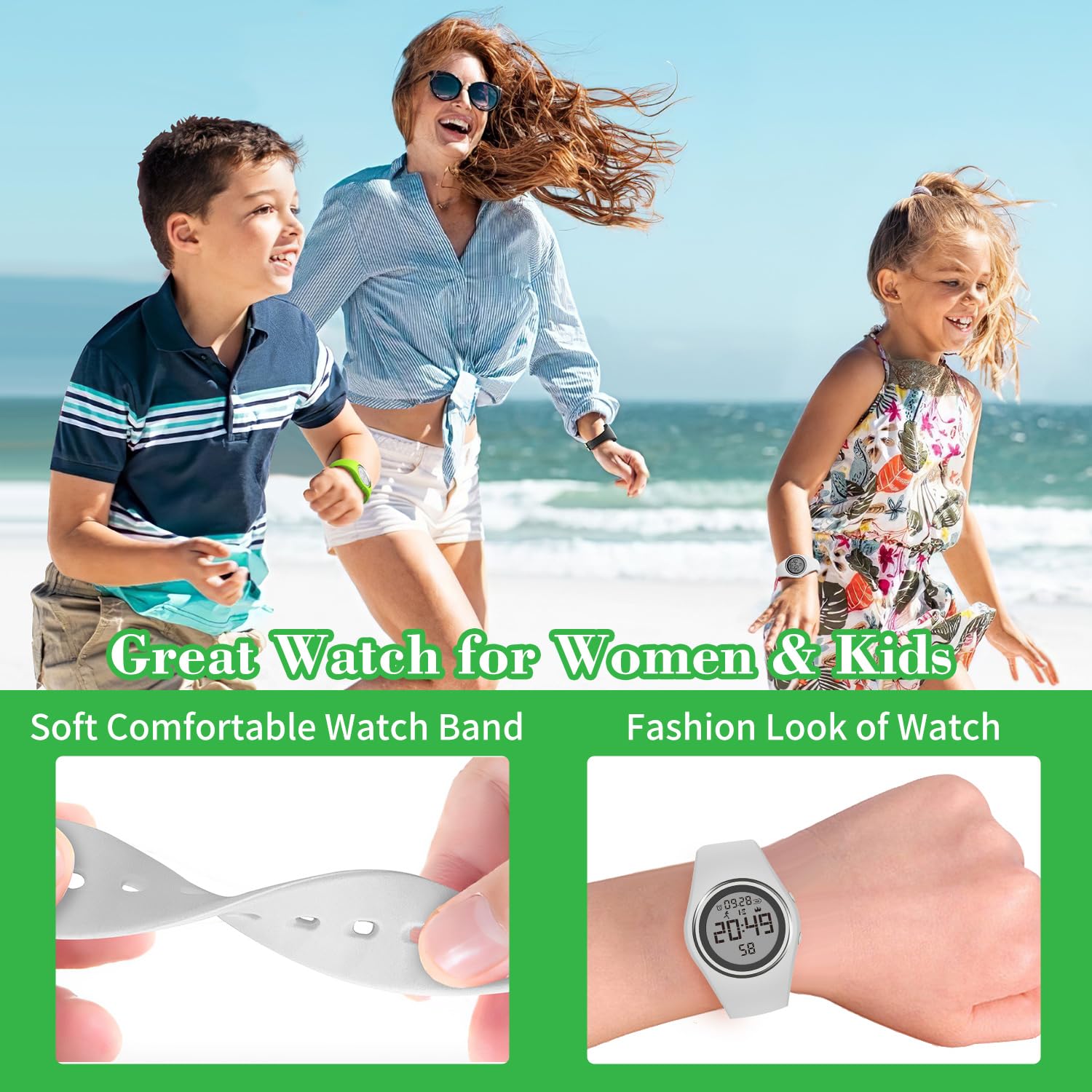 Orologio Pedometro Fitness Tracker Senza App/Bluetooth, Orologio Digitale Impermeabile con Cronometro Sveglia Contacalorie Contatore di Distanza Contapassi, Orologio Sportivo per Donna e Bambini