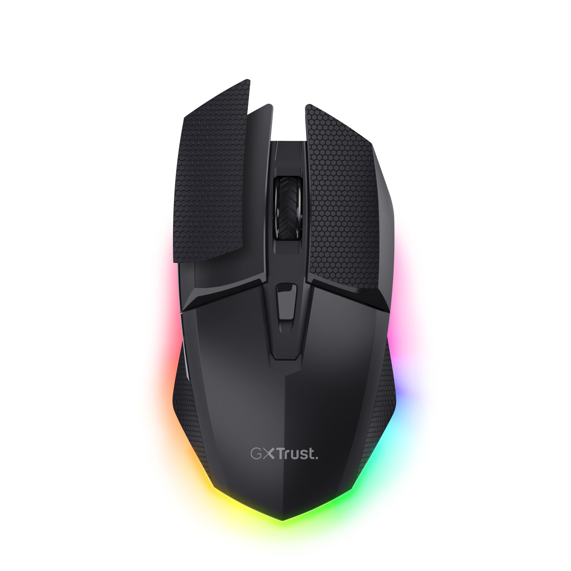 GXTrust 122 Felox+ Ratón Inalámbrico Gaming Bluetooth + 2.4GHz, Batería de 40h, 12K dpi, Iluminación LED Multicolor, 6 Botones, Ratón Gaming para Portátil, PC, Windows con USB-A Receptor, Negro