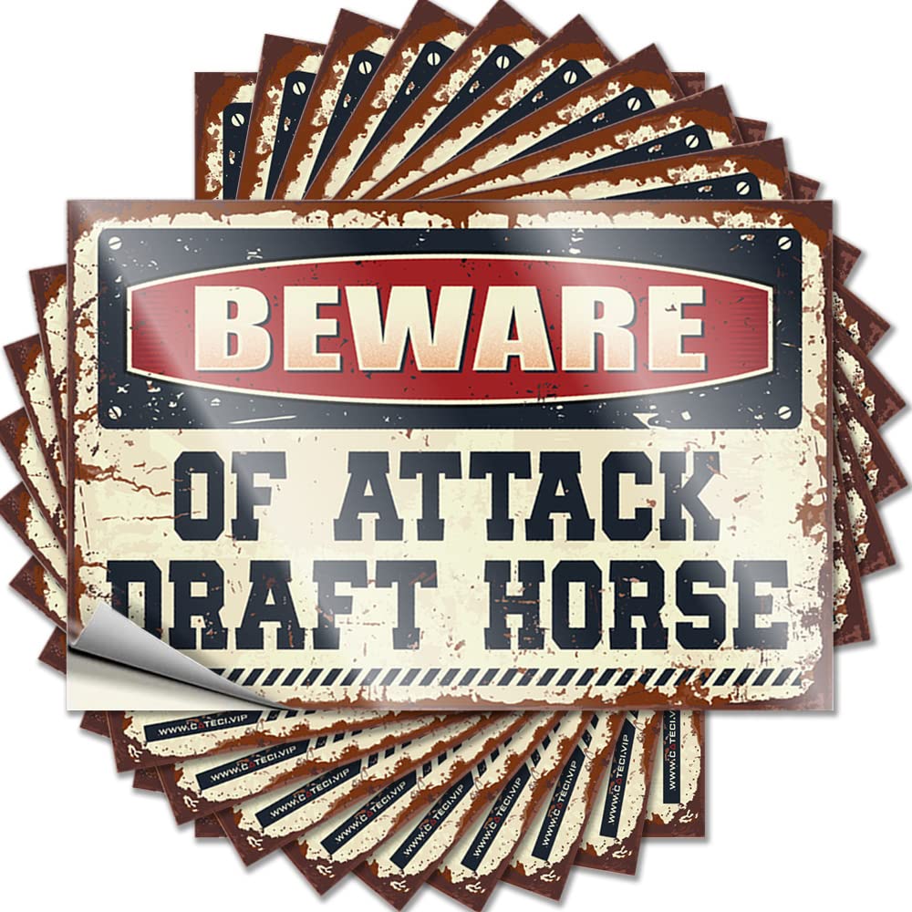 Fzfn Colour Decal Snarky, Fishing Garage Beware Of Attack Draft Horse | Beer Accessories(8X12cm)