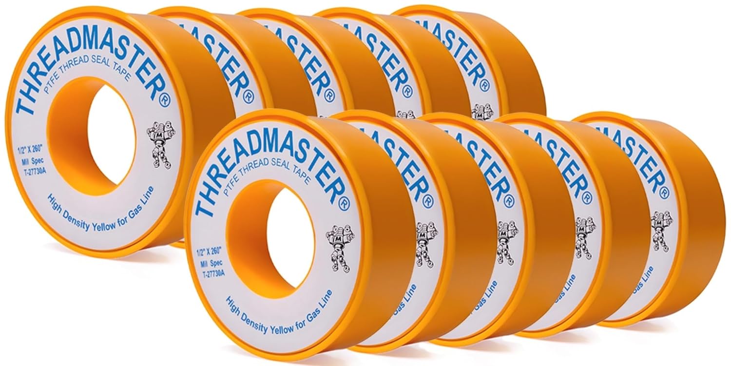 Tapewell Yellow Gas Pipe Thread Sealant Tape Pack of 10260" Length 1