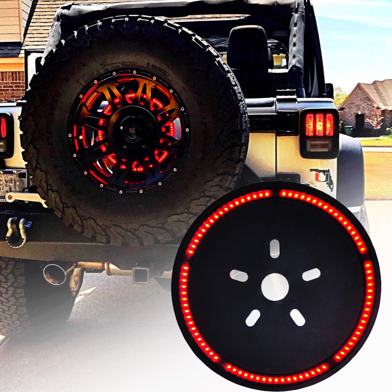 Buy Omotor for Jeep Wrangler Spare Tire Brake Light Wheel Light 3rd