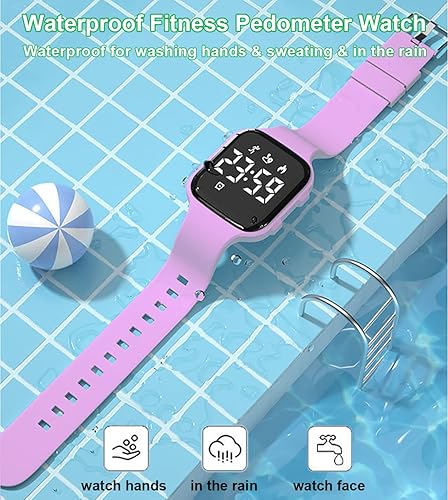 Miniatura 6 de Kids Fitness Pedometer Watch Without AppBluetooth,LED Sports Watch with Timer CaloriesDistanceStep Counter,2 Alarm Clocks,21 Days Battery Life