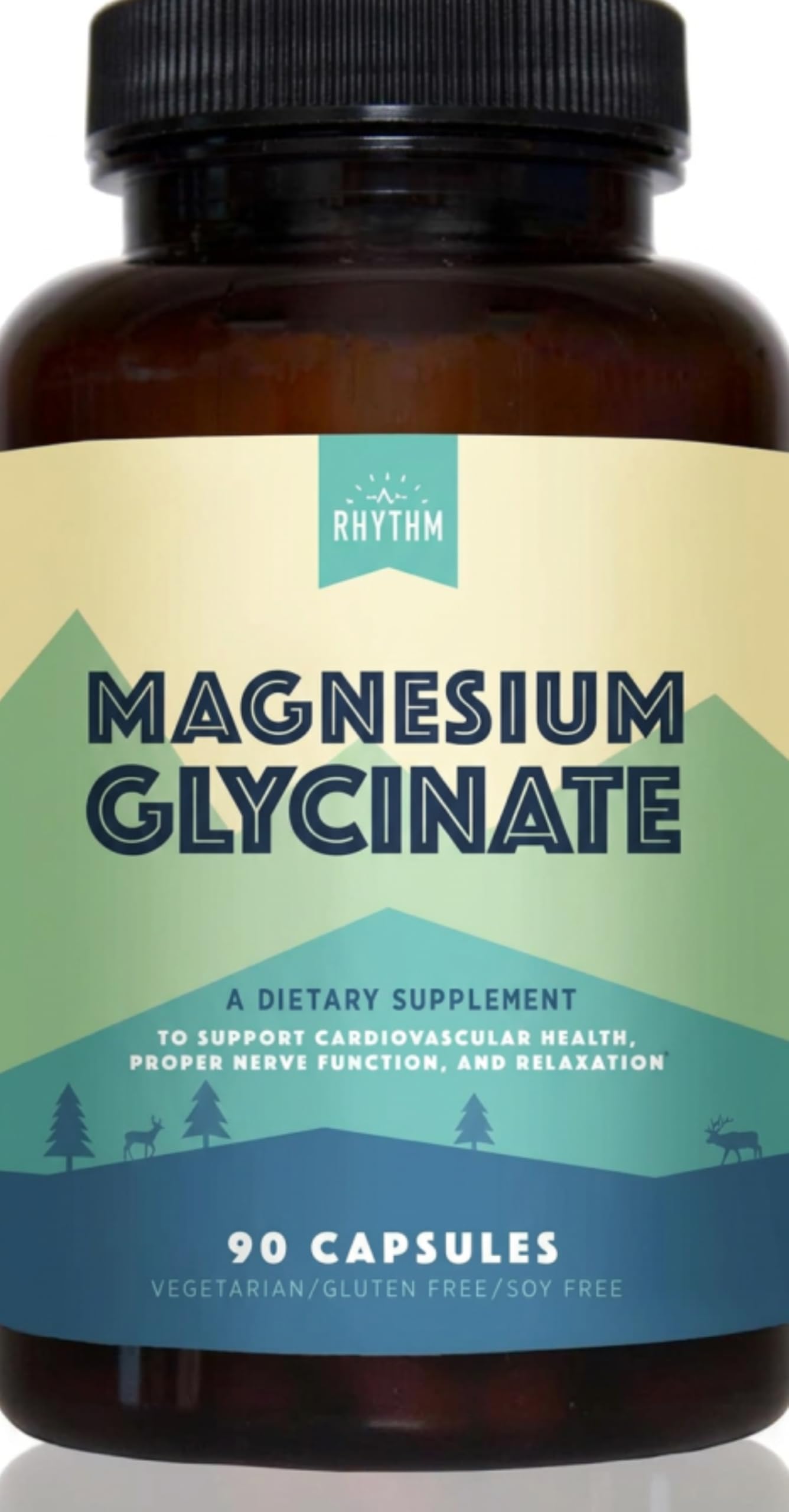 Magnesium Glycinate - 90 Capsules, High Absorption Chelated Magnesium Supplement for Sleep, Calm, Muscle & Nerve Support, Gentle on Stomach, 150mg Elemental Magnesium, Non-GMO, Vegan