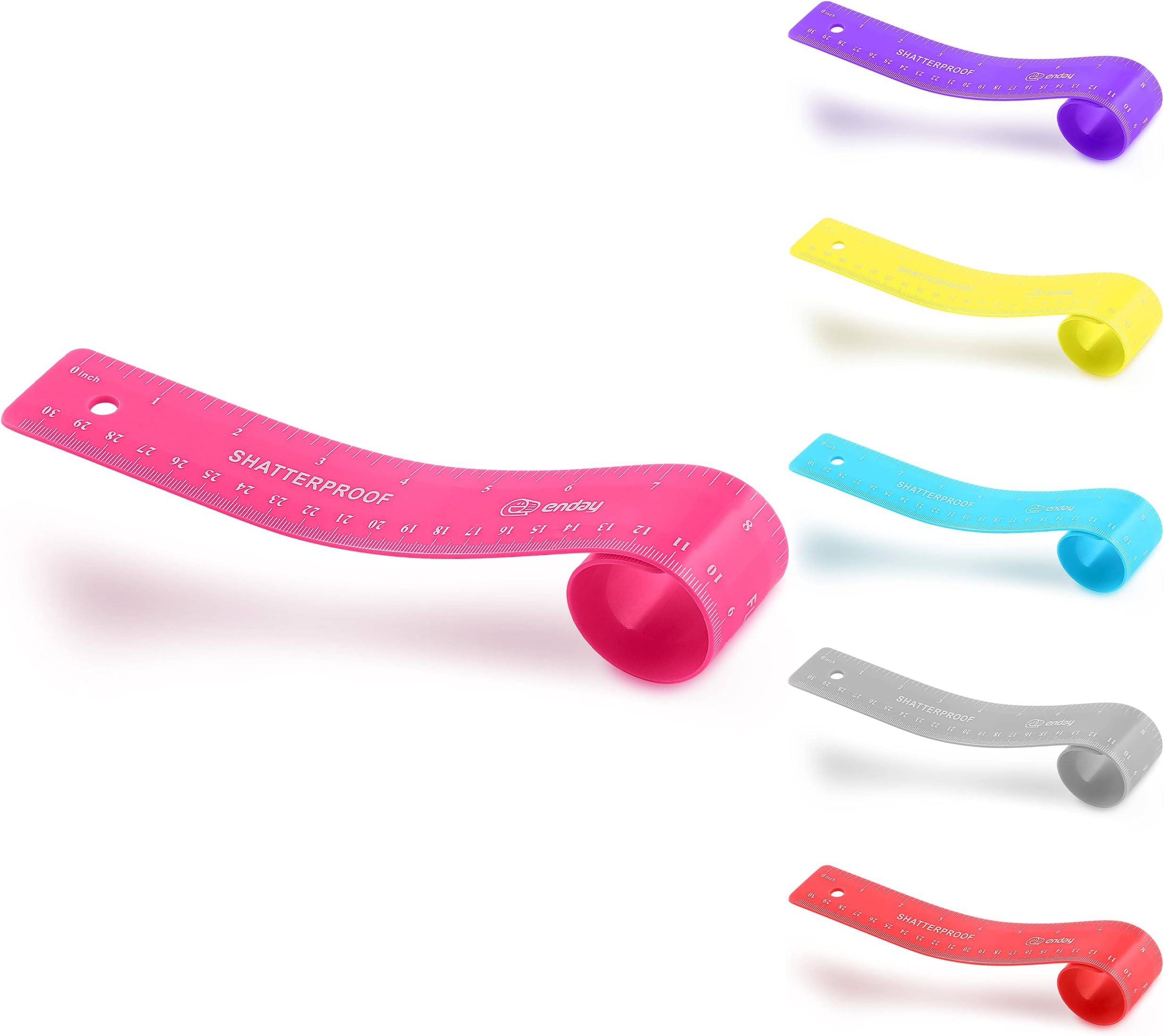 Amazon.com: Flexible Ruler Red, 12 in (30 cm) Soft Plastic Shatter ...