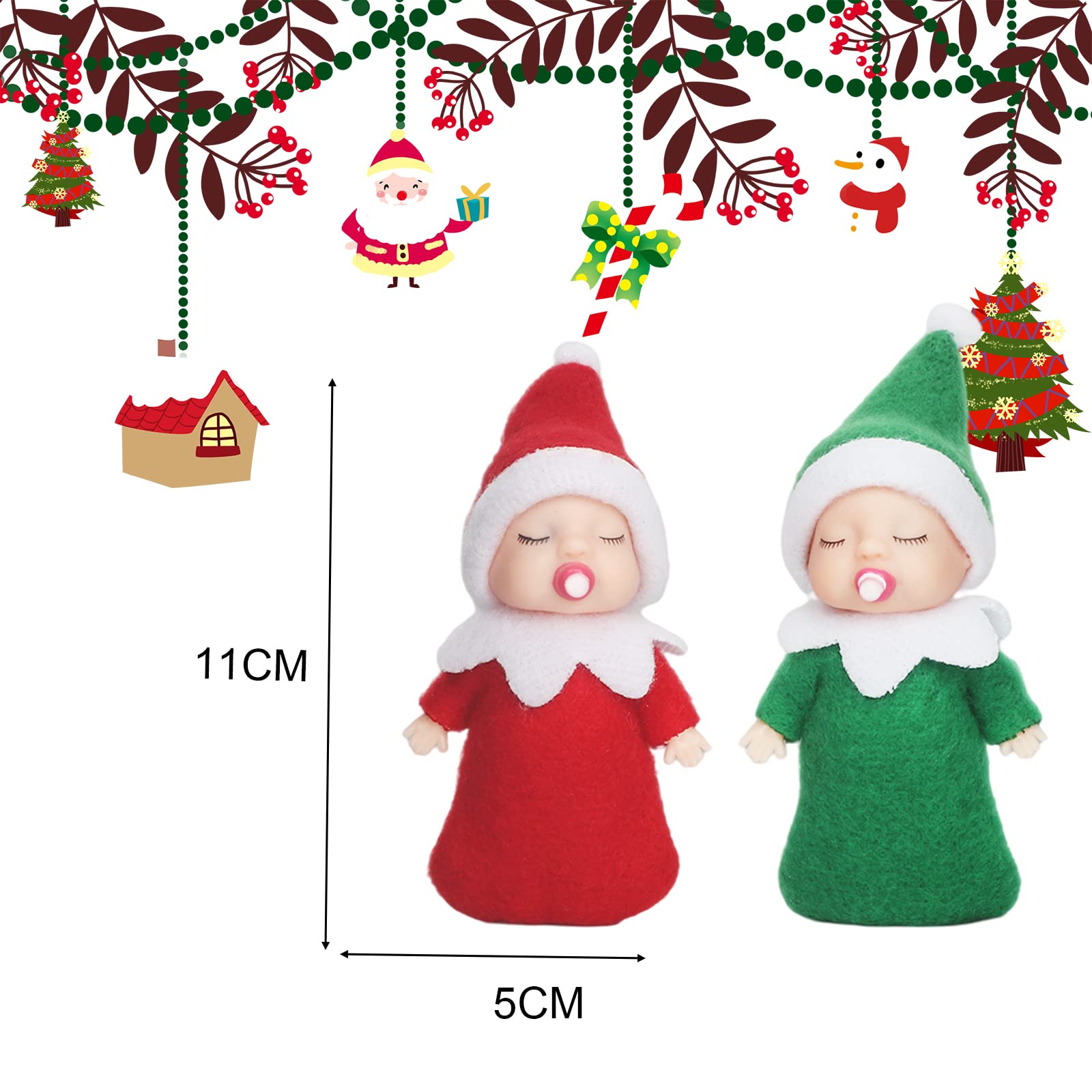 LoveElfStory Baby Elfo Di Natale Giallo - Bambola In Plastica Con Vestiti In Pile Rimovibili - Altezza 10 Cm - Regalo Per Bambini - 3