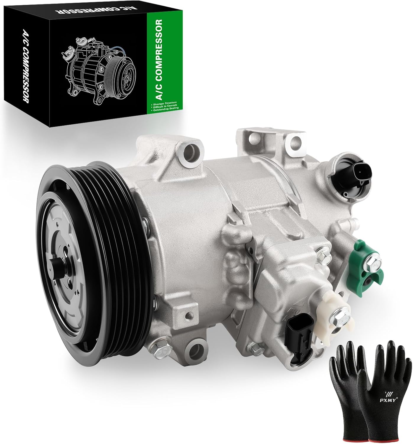 Air Conditioner AC Compressor with A/C Clutch Compatible with 2011-2013 Corolla (1.8L Only) & 2011-2014 Matrix (1.8L Only) Replace 8831002710 8831002711 8831068031