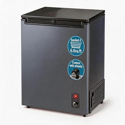Snowflk BC-175LHDE 6 cu ft Chest Freezer Black
