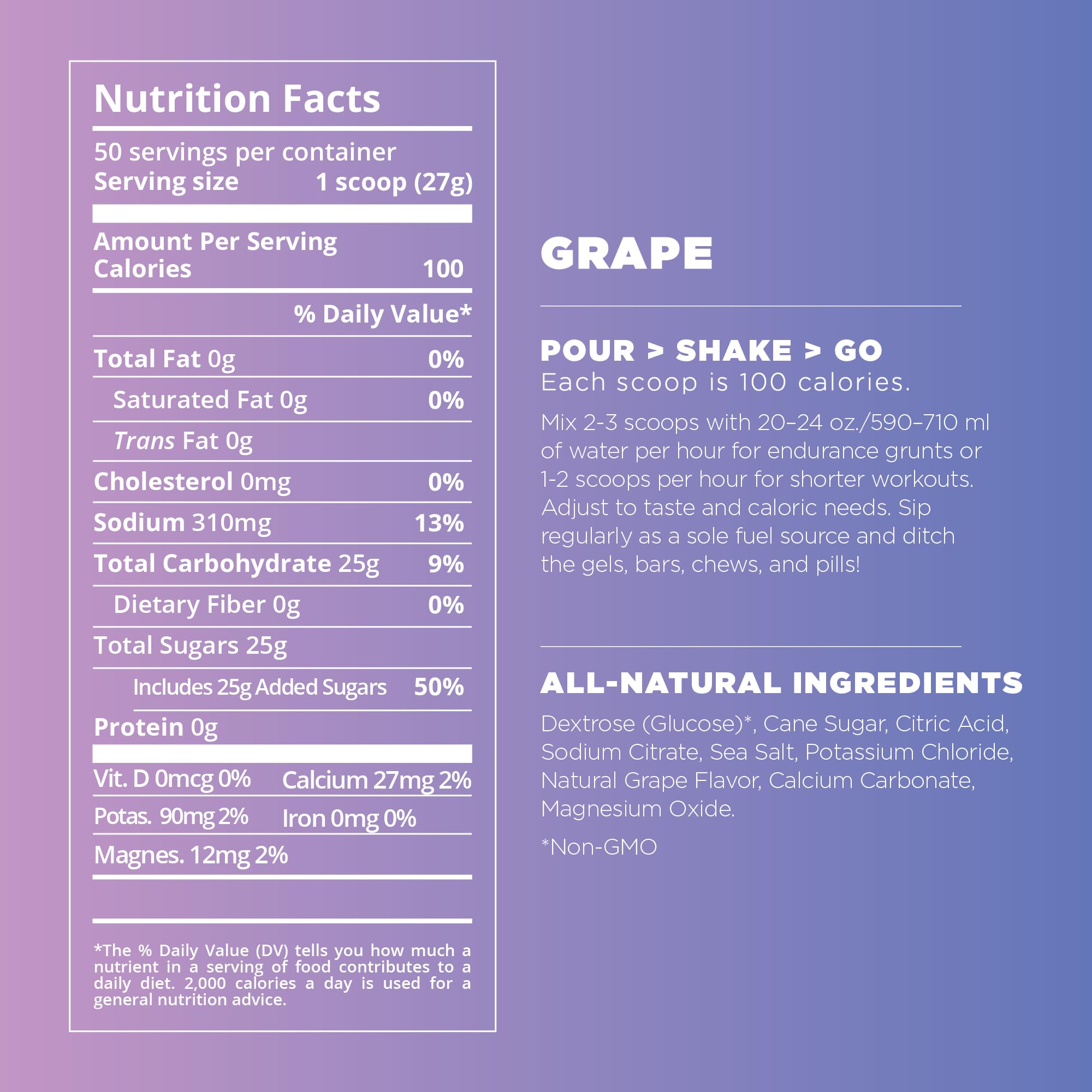 Tailwind Nutrition Endurance Fuel 50 Portion Grape Flavour