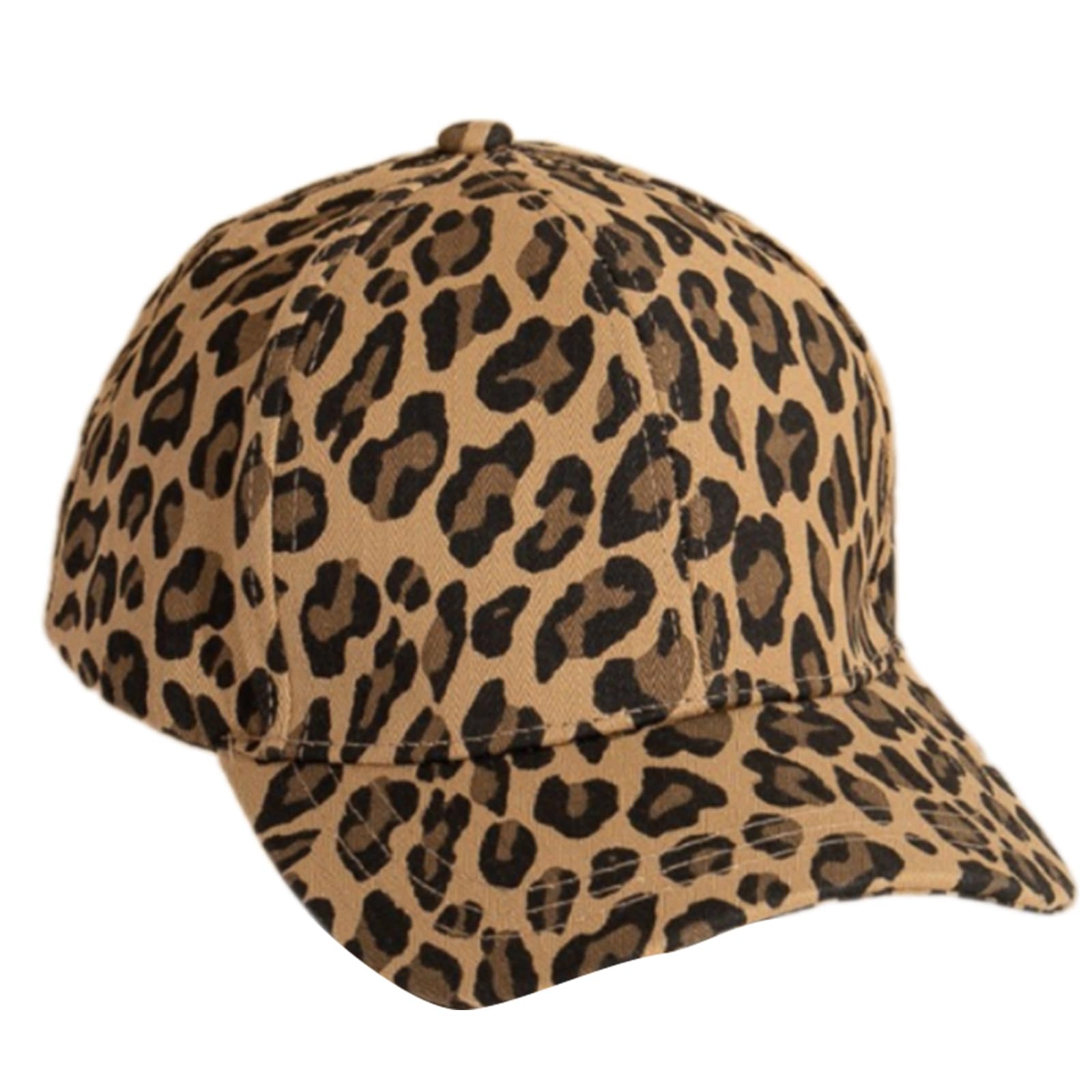 amangul Trendy Leopards Print Adjustable Cotton Baseball Caps for Women Sporty Curved Brims Breathable Outdoor Hat(Coffee)