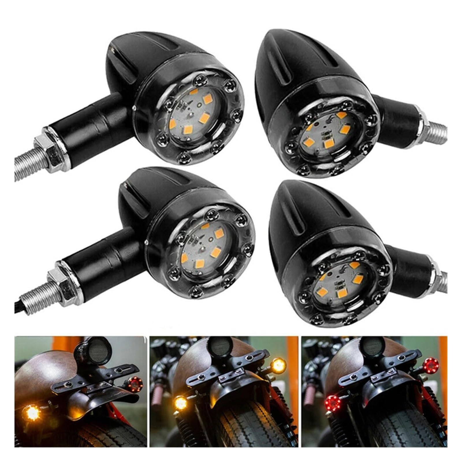 Clignotant de Course Frein à LED Moto 4 pièces Clignotant