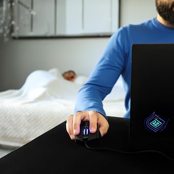 MOJO Pro Performance Silent Gaming Mouse - ماوس سلكي مزود بـ 9 أزرار قابلة للبرمجة بما في ذلك مفتاح القناص، 12000 نقطة في البوصة، 1000 هرتز، قوة قابلة للتعديل، ملفات تعريف مخصصة