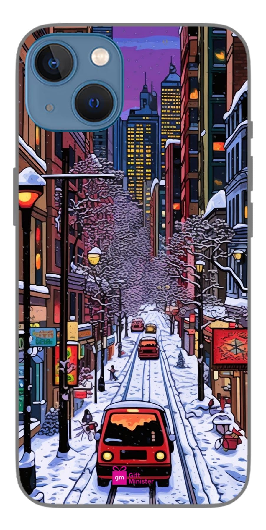 Plastic Designer Cover for Apple iPhone 13 Siennaback - Lovely Scenery George Street Sydney Australia Multi Snowy Black Scratch Resistant Anti-Fingerprint Protective Flexible 1Pcs 1696W