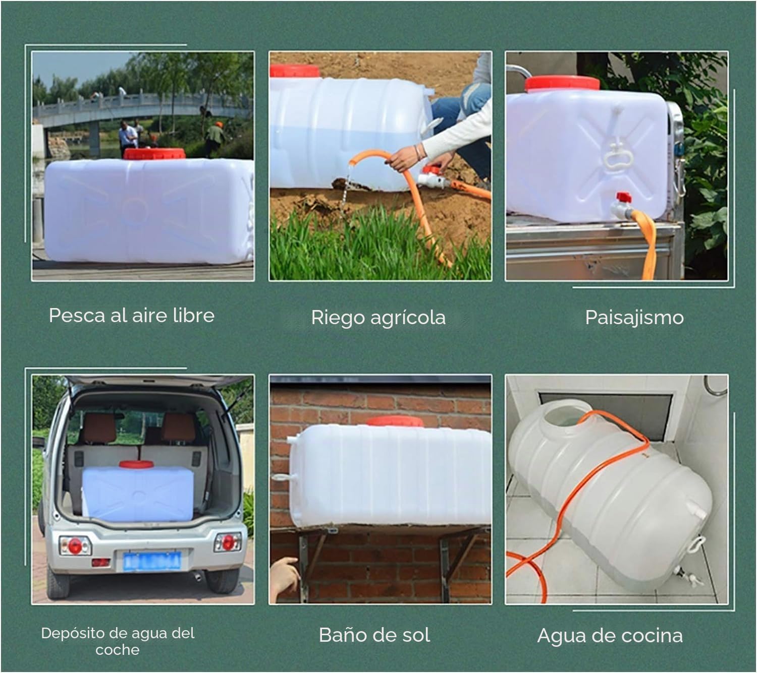 Bidon agua 50L/96L/150L Tanque De Plástico De Calidad Alimentaria De Los Hogares Bañera De Gran Tamaño Gruesa Horizontal Agua Tanque Rectangular Exterior Del Tanque De Almacenamiento De Gran(Size:50L)