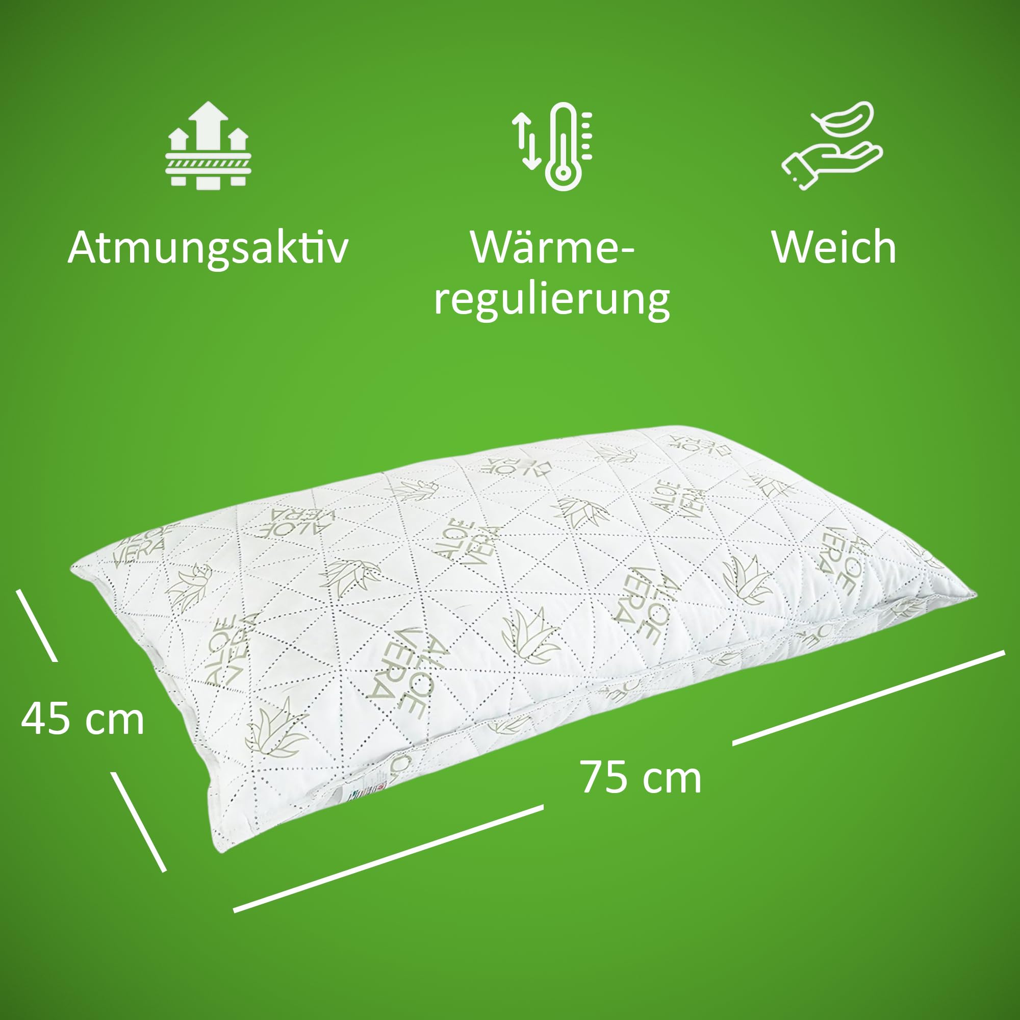 Gerald Wittmann Cuscino ortopedico per cervicale, in memory foam, con aloe vera, 45 x 75 cm