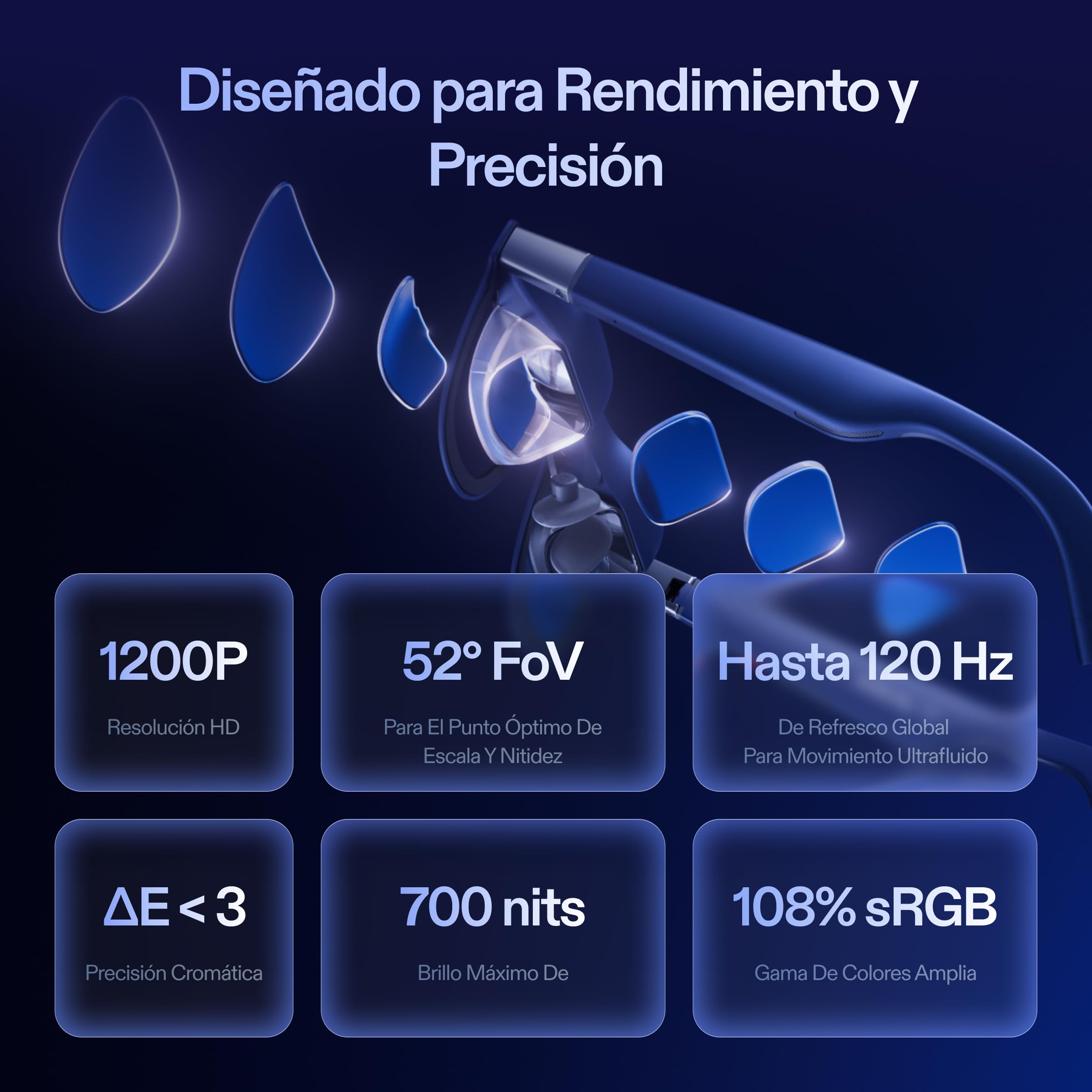 XREAL 1S AR/XR Gafas, Gafa Realidad Aumentada, 500" Pantalla Virtual, Campo Visión 52°, 3DoF Nativos, Real 3D, X1 Chip, Compatibles Dispositivos USB-C DP y iPhone17/16/15, ROG/SteamDeck