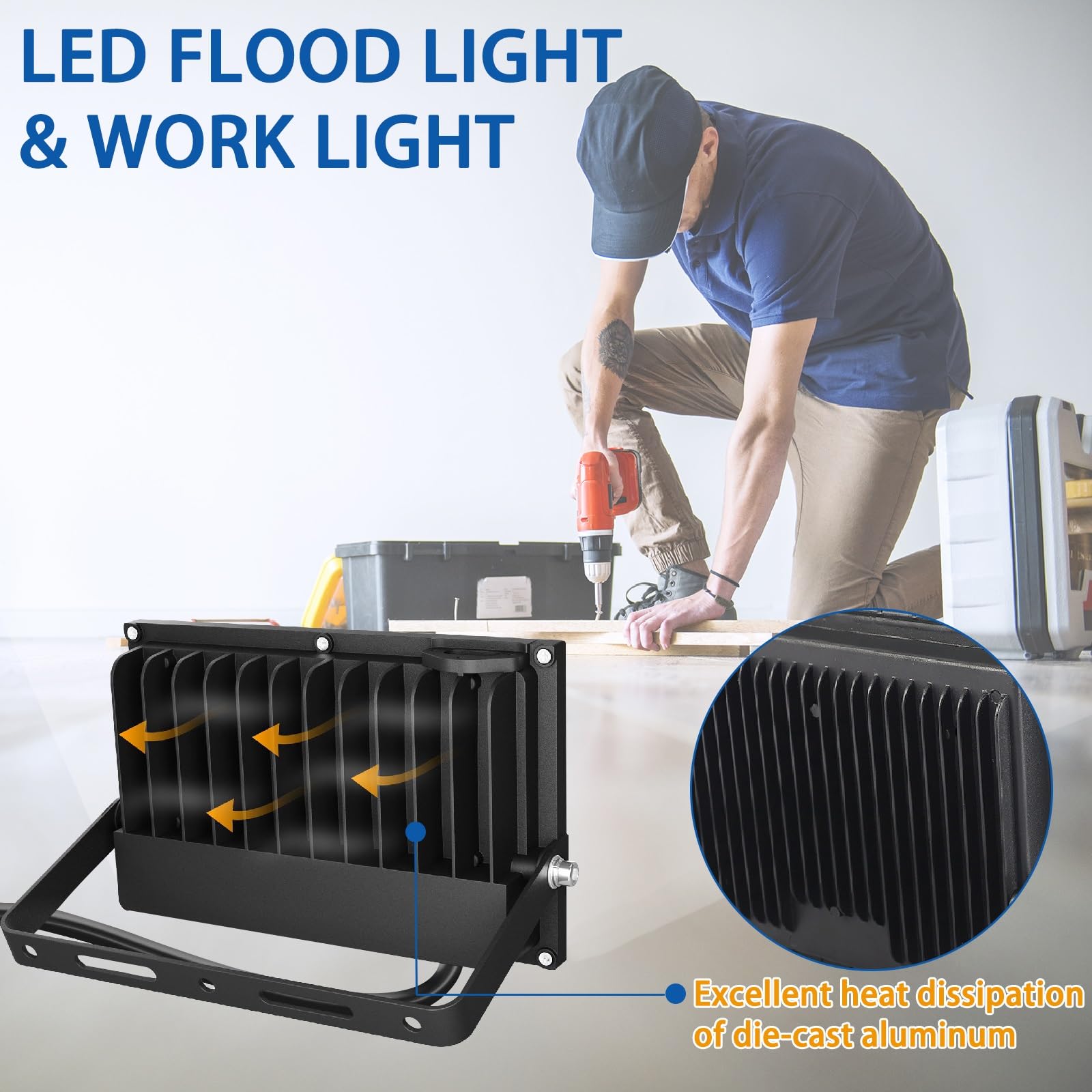 Faretto LED a Lunga Durata (50.000 Ore), Lampada da Parete cablata con Illuminazione Impermeabile IP66, faretti LED Luminosi for parcheggi Esterni(2pack,200w)