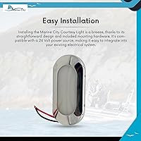 Vista 6 de MARINE CITY Luz de cortesía ovalada LED IP66, 24V 1.5W, acero inoxidable 304, impermeable, blanco suave