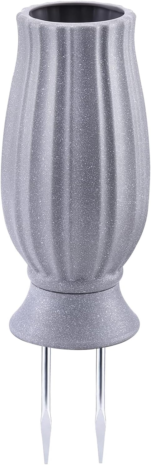10” Cemetery Vases with Metal Spike for Artificial Flower Grave Decorations | Headstones Flower Holder with Drainage Hole for Artificial Flowers-Cemetery Vases for Grave Memorials Sympathy Gift