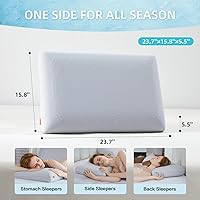 Vista 6 de SAPHREAS Almohada de espuma viscoelástica de gel refrescante para dormir de lado, espalda y boca abajo, almohada de cama fresca de tamaño estándar