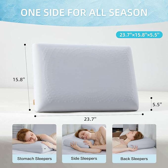 Almohada Memory Foam con Gel Refrescante Tamaño Estándar, Funda Removable y Lavable miniatura 3