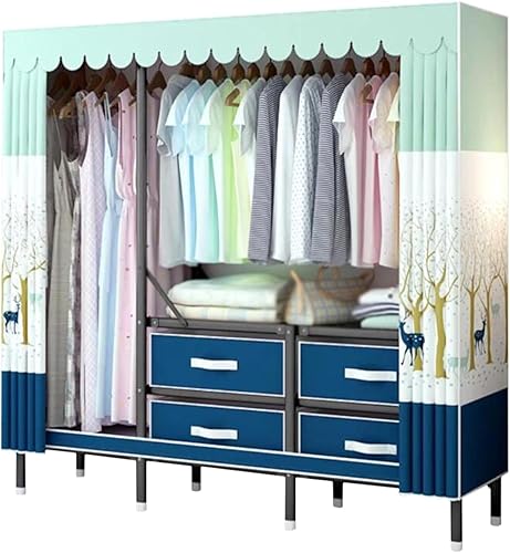 Miniatura 12 de Armarios grandes Armario grande Armario de aleación de hierro Armario con cajón de almacenamiento y varillas colgantes Armario de ropa Armario