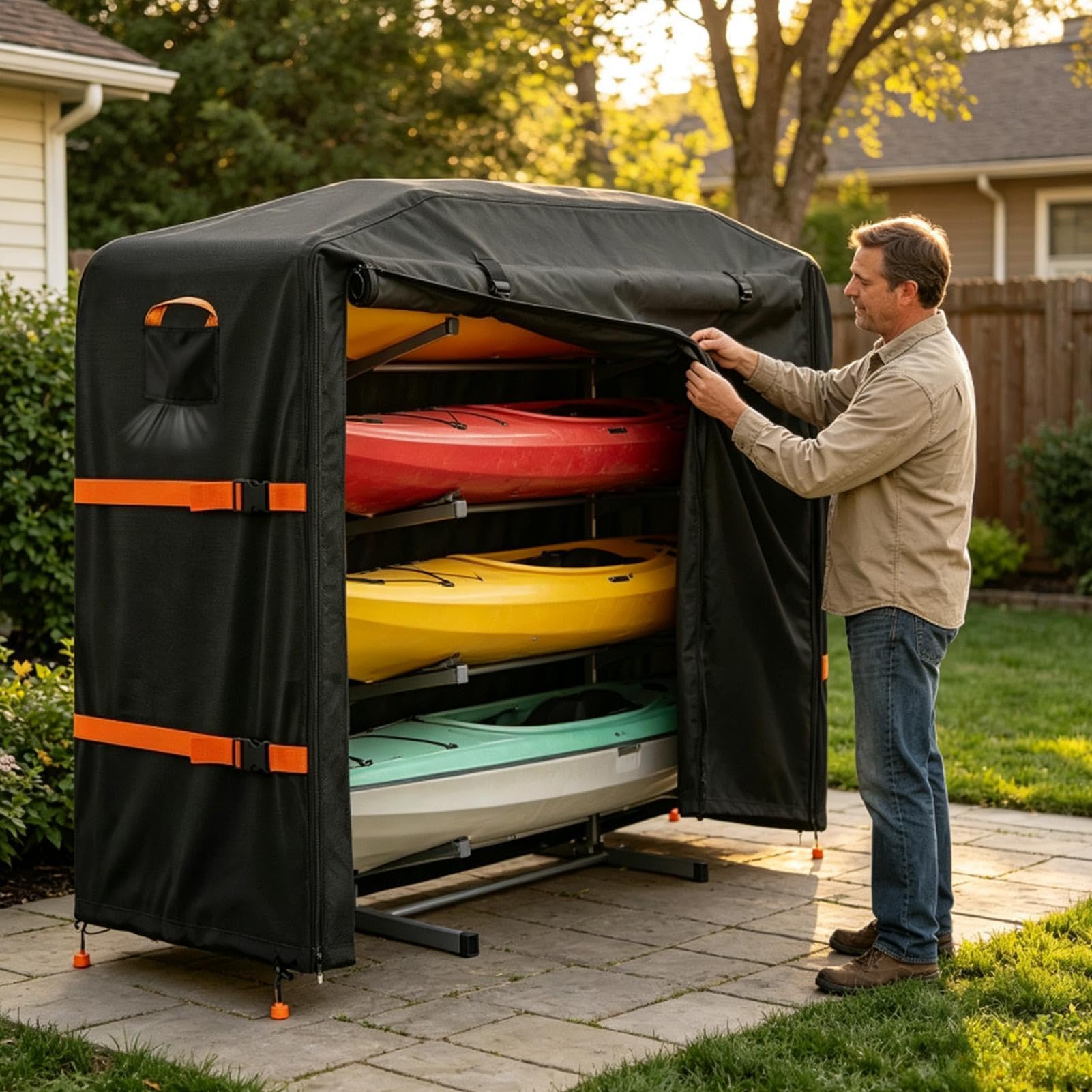 Copertura per Rack Kayak protezione impermeabile, riflettente