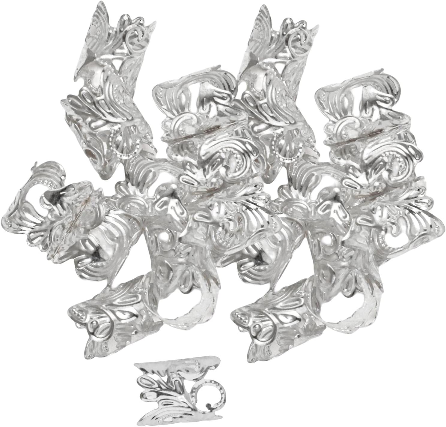 MYADDICTION 50x Dreadlocks Beads Hair Braiding Rings Clips Alloy for Pendants Women Men Silver Clothing, Shoes & Accessories | Womens Accessories | Hair Accessories