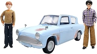Harry Potter Harry & Ron's Flying Car Adventure, with Ford Anglia Car, Harry Potter & Ron Weasley Dolls, Collectible Toy for 6 Year Olds & Up, HHX03