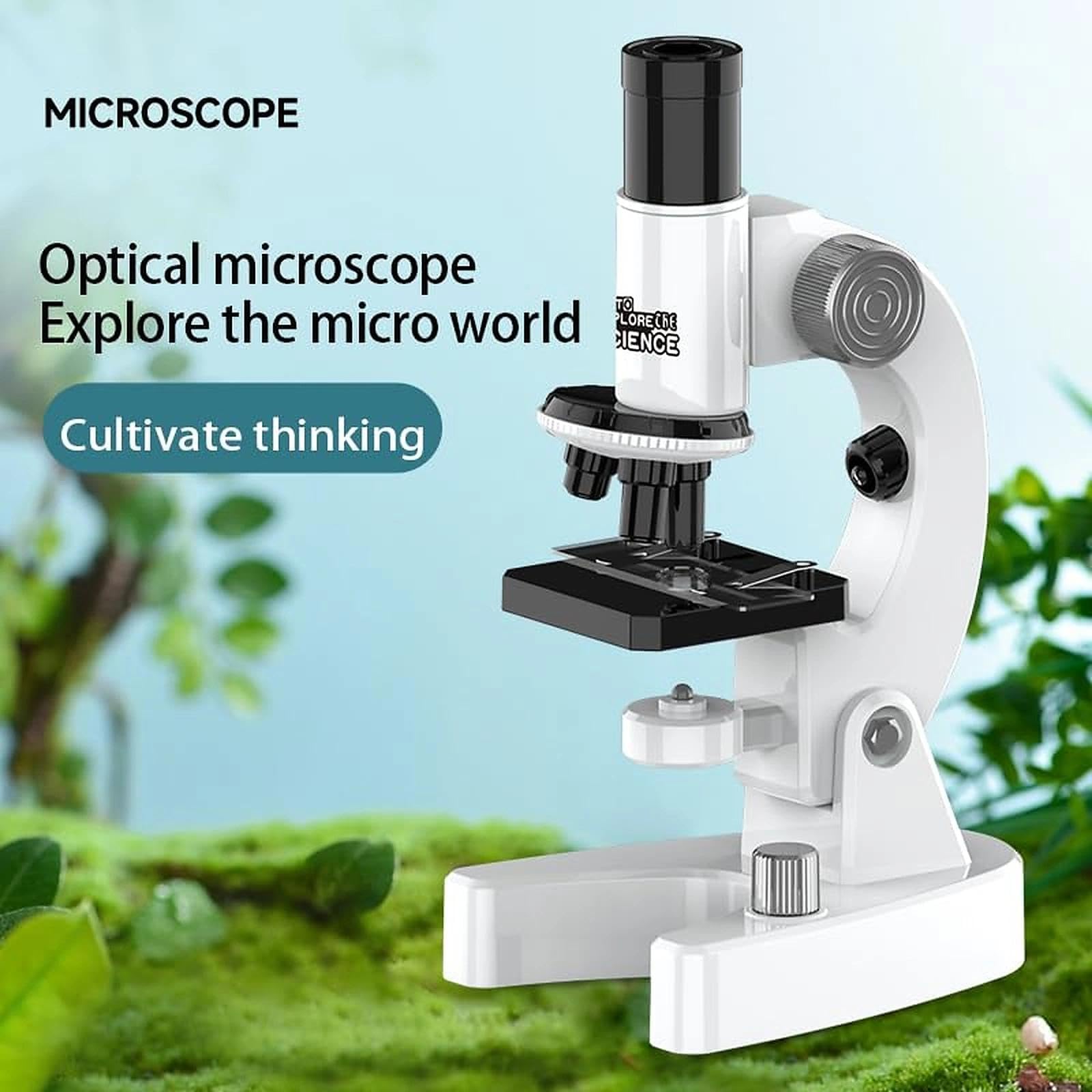Microscopio per bambini, 200 x 4800 x lente d'ingrandimento per bambini, set microscopio portatile, giocattolo educativo sperimentale, diapositive, preparazioni permanenti, regali di Pasqua per