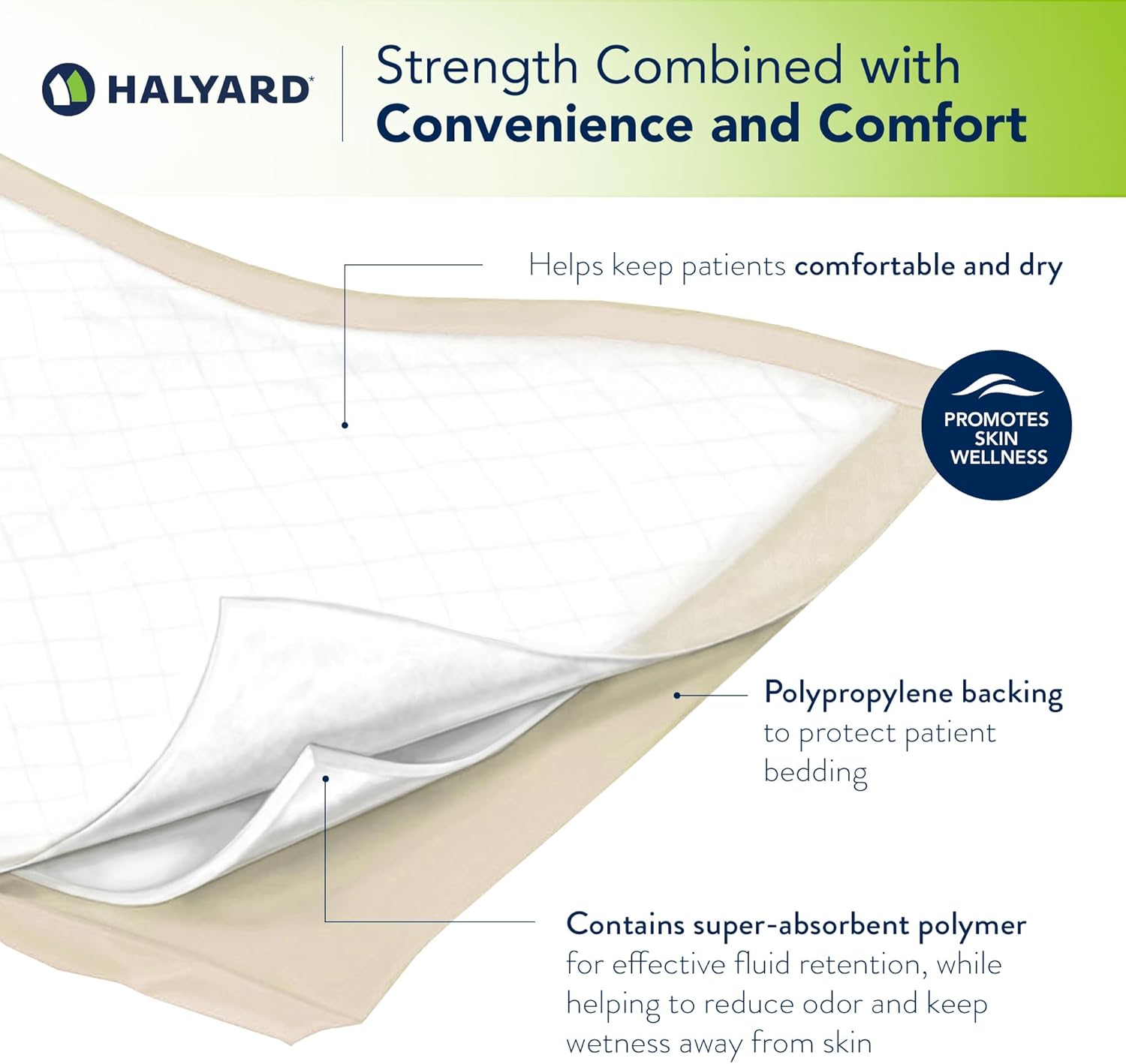 HALYARD Disposable Standard Underpads Incontinence Bed Pads, 30 x30 Inches, Case of 80, Beige-Comfortable Chucks Pads, Disposable, for Adults-Soft Bed Pads for Elderly/Adult Patients, 48823 (Case of