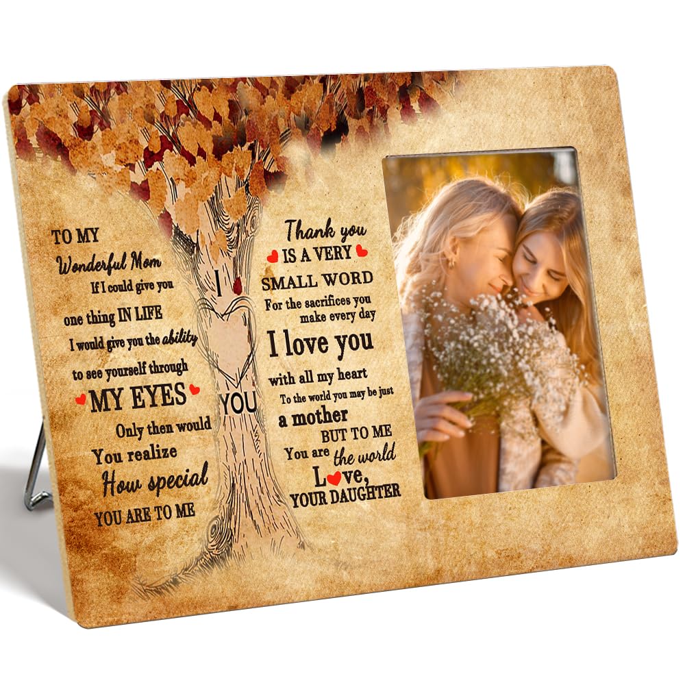 Photo 1 of Mom Picture Frame,Mom Gift from Daughter,Birthday Day Gift for Mom from Daughter,to My Wonderful Mom You are the World Love Tree Photo Frame Gift for Mom Chirstmas Mother's Day