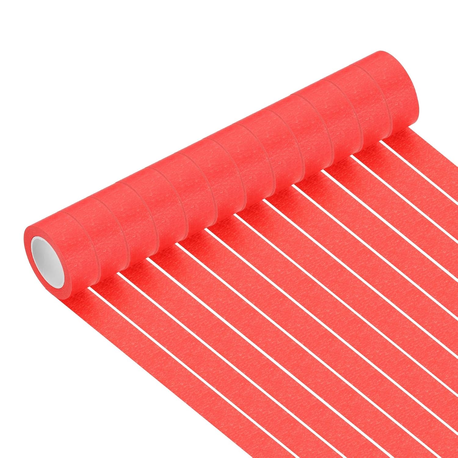 PATIKIL Red Masking Tape 1 Inch x 14 Yards, 12 Rolls Color Code Labeling Painters Tape for Arts Crafts Wall Painting Science Lab Organizing