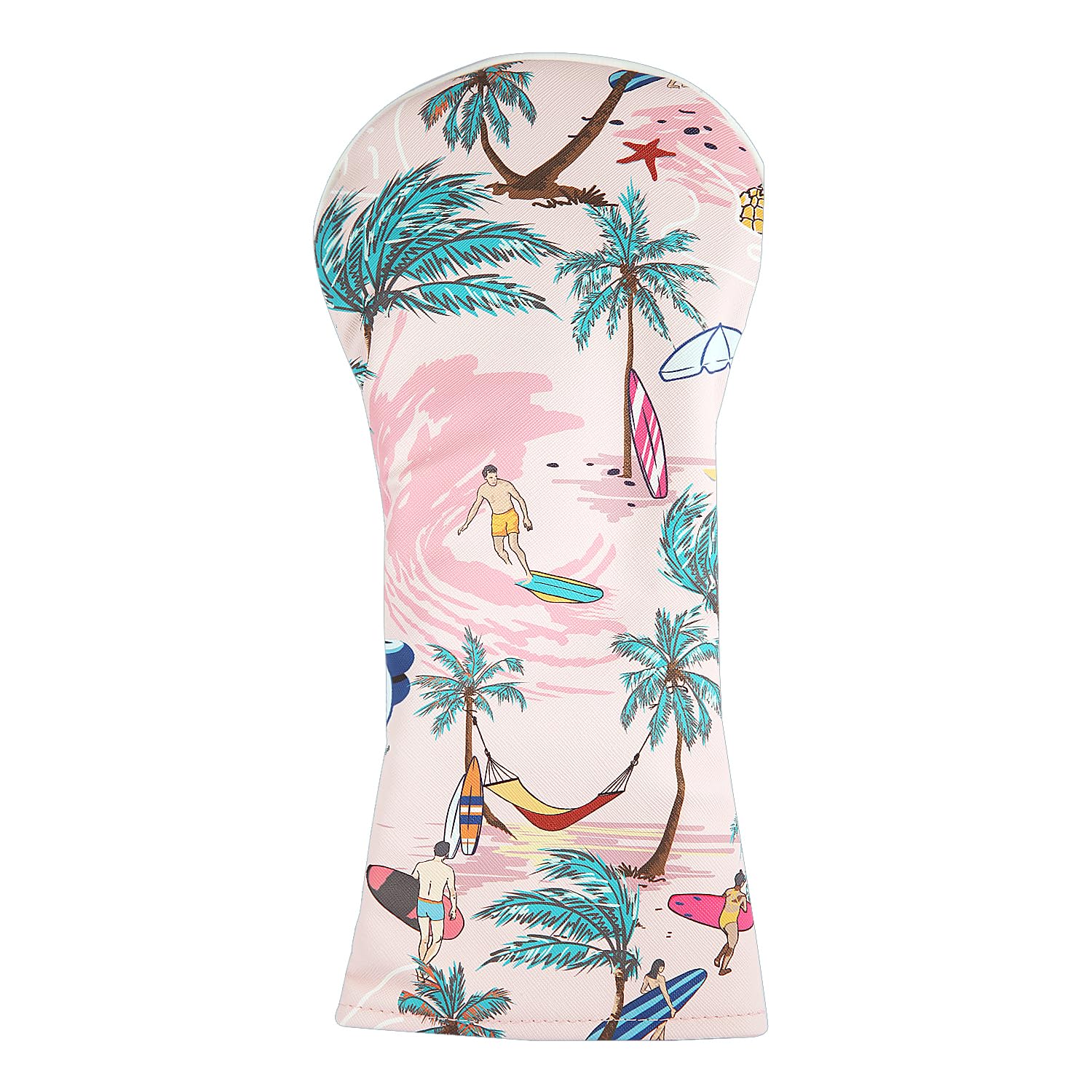 Copertura della testa di Golf Rosa Aloha Tropical Hawaiian Surf Beach per il conducente Un Set