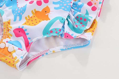 Miniatura 6 de Amberetech Traje de baño de una pieza para niñas con volantes, sin mangas, bikini para la playa