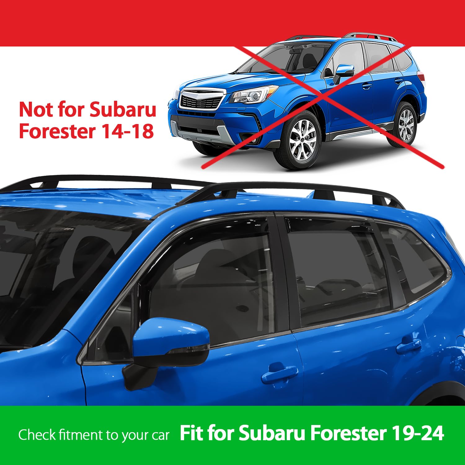 Windabweiser Für Subaru Forester SG/SW 2002-2013 - ClimAir Rauchgrau, Gesteckt Mit ABE