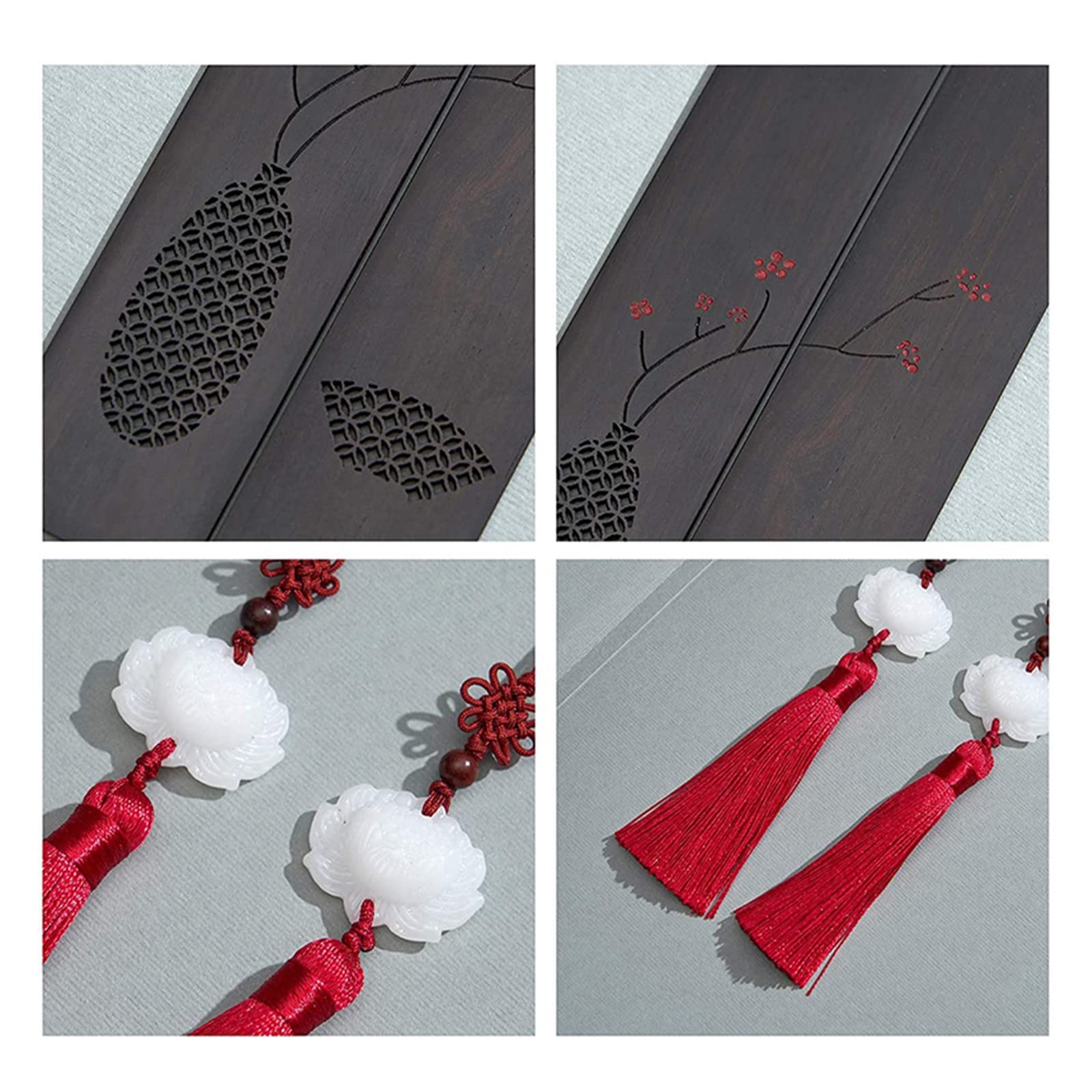 Lesezeichen, Handgemachtes Lesezeichen-Set aus Holz mit Lotus- und Pflaumenblüte(Lotus)