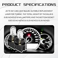 Vista 3 de 20 piezas T5 17 57 86 Kits de bombillas de halogénuro para panel de instrumentos, luz de tablero de 12V para interior de automóvil, bombilla