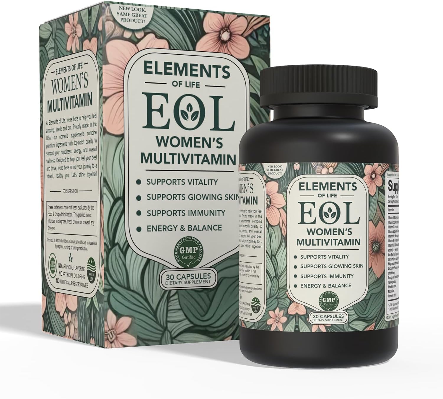 Elements of Life Multivitamin for Women – Daily Women’s Vitamins with MethyFolate, Organic Ingredients & Natural Supplements for Energy, Vitality & Health – Multivitamin for Women Hair & Skin Support