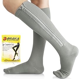Ailaka Medical 15-20 mmHg Zipper Compression Socks Women Men