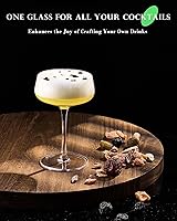 Vista 4 de JBHO Copas de Martini, juego de 4 copas de cupé de cristal, 10 Oz, copas de cóctel grandes y elegantes, copas de champán sopladas a mano