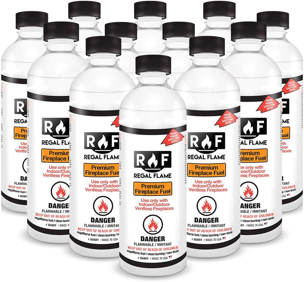 Regal Flame 1 Quart Bio-Ethanol Fireplace Fuel 12 Bottles