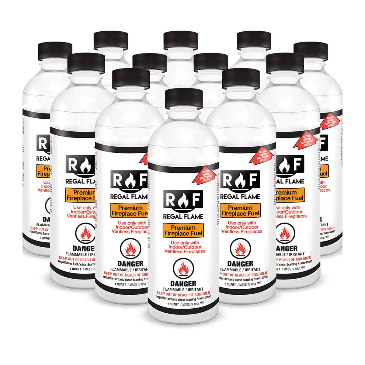 Regal Flame 1 Quart Bio-Ethanol Fireplace Fuel 12 Bottles